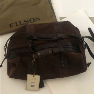 Filson rugged suede duffle NWT